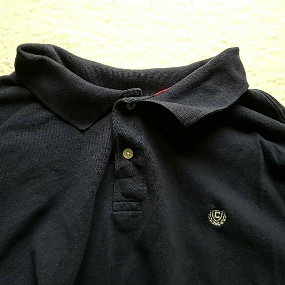 Chaps Polo‎ Shirt Mens Big 3X Blue Solid Short Sleeve Cotton Knit Casual Top